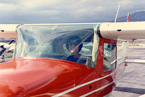Kathy before her Solo flight.