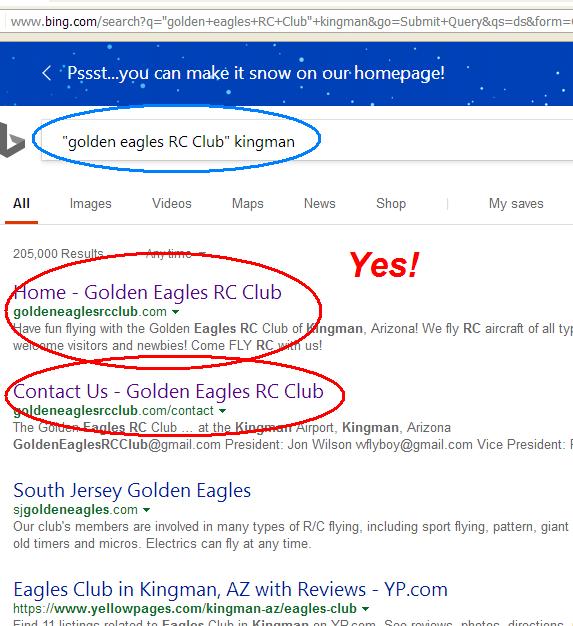 Bing DID find our pages on the web!