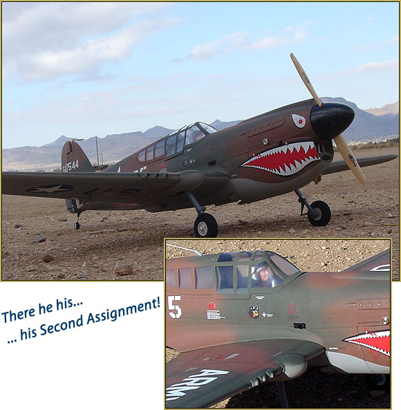 My China Models P-40 Warhawk... .61 Magnum 4-Stroke... My pilot's second assignment!