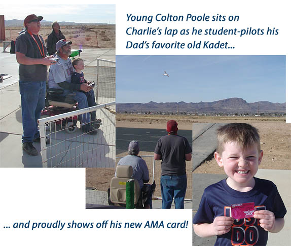Young Colton Poole displays his AMA card and gets-in some flight time!