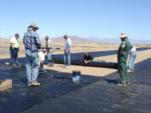 Geotextile Model Runway installation “Paving” Aux. Field #1 – April 14, 2018