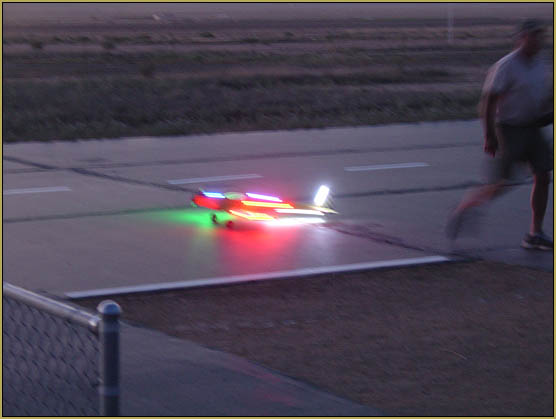 Away she goes! ... Golden Eagles RC Club Night-Fly, June 8, 2018.
