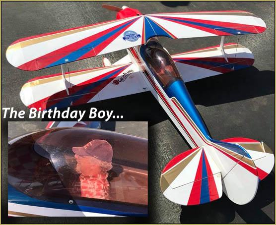 Eric turned 66 on the 4th of July... Here he is in his Great Planes Super Skybolt!
