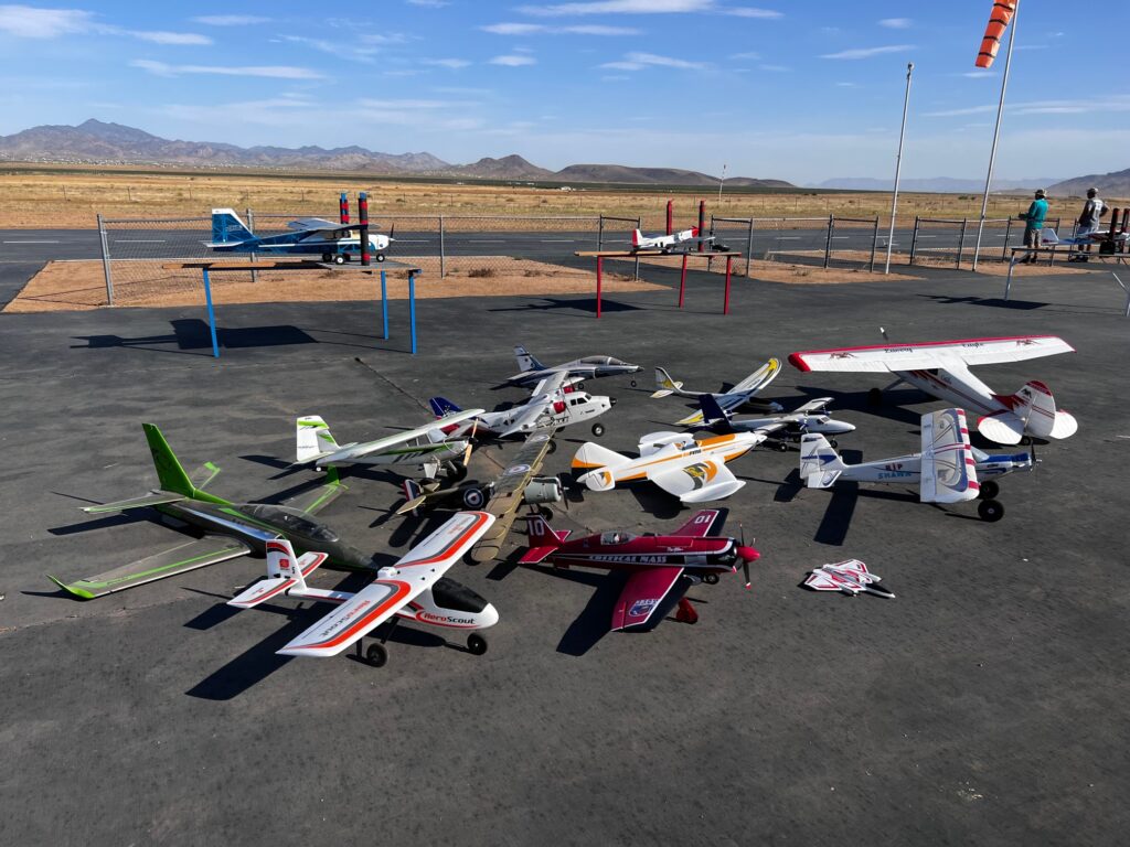 A sampling of the many airplanes that Shawn had traded and sold with the Kingman Golden Eagles RC Club members.
