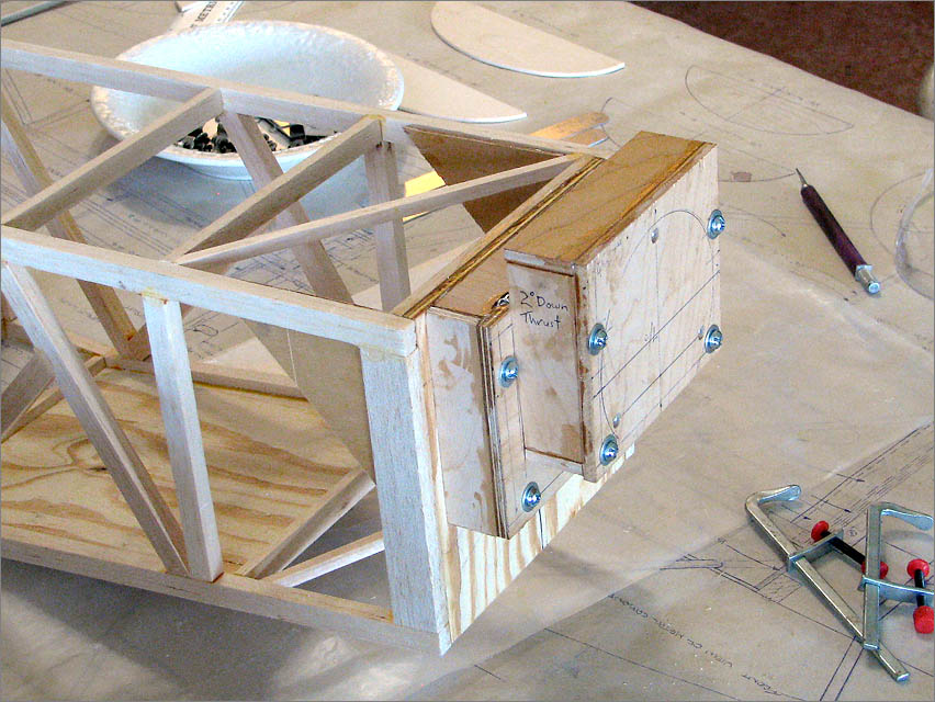 Finished motor-mount boxes with 2-degree down-thrust included.